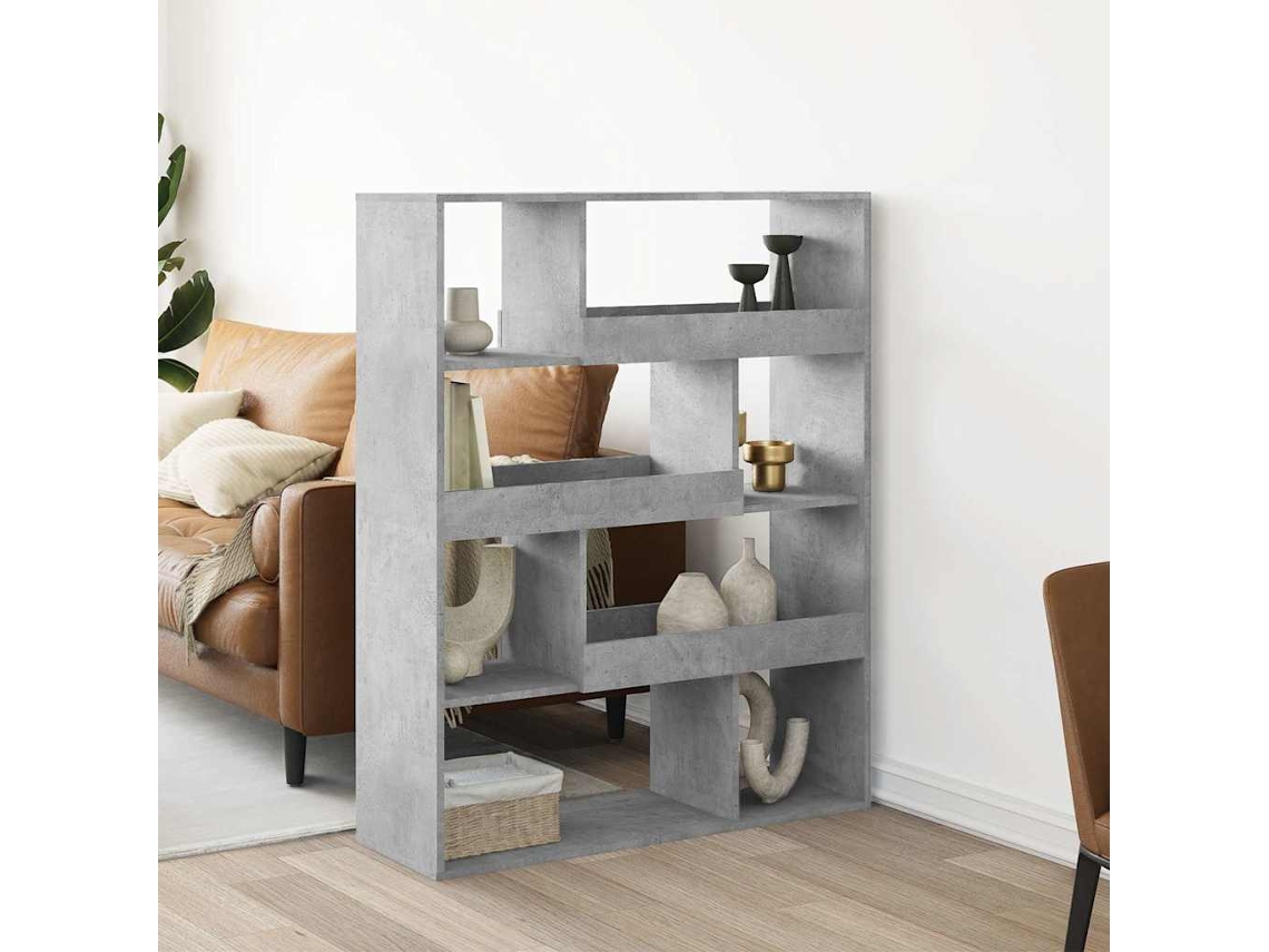 Biombo Divisor | Biombo Separador | Separador De Ambientes Madera Gris Hormigón 100x33x125,5 Cm