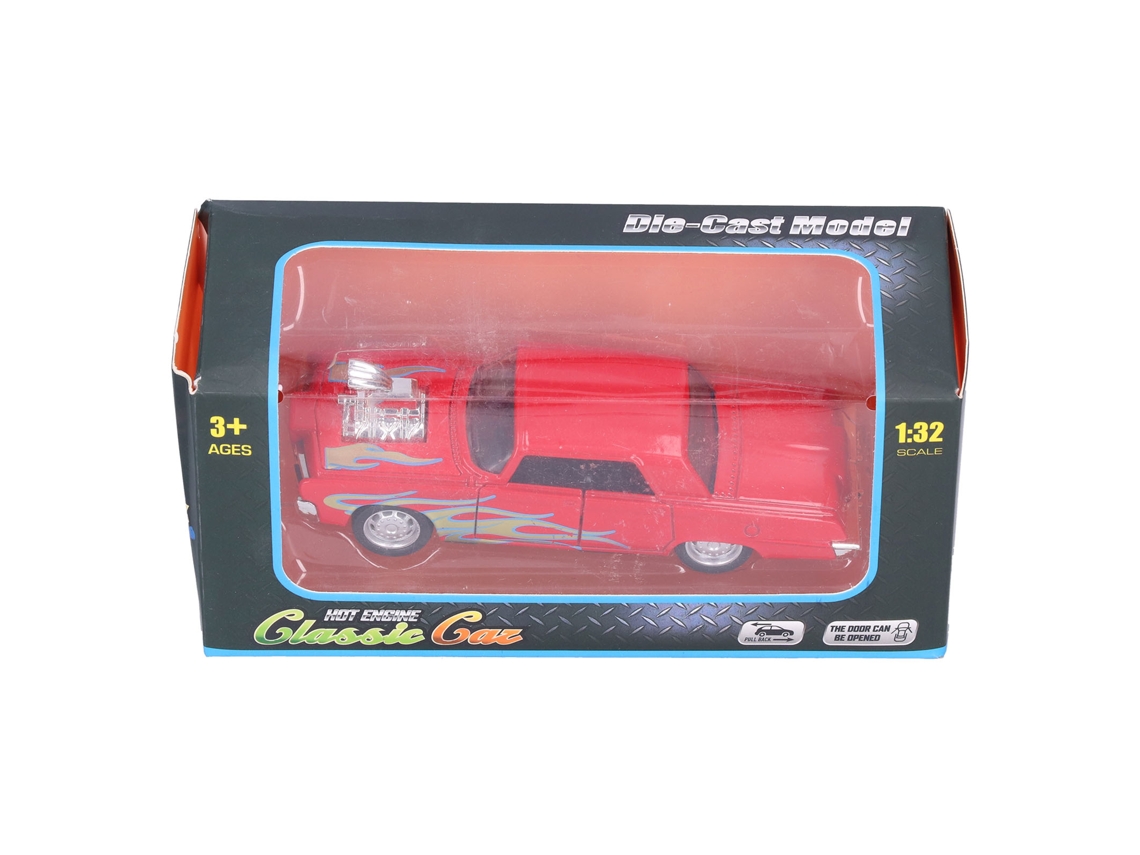 Coche de juguete ATS Alloy para niños, escala 1:32, con mecanismo de retroceso, funciona con pilas, color rojo, juguete para niños y bebés.