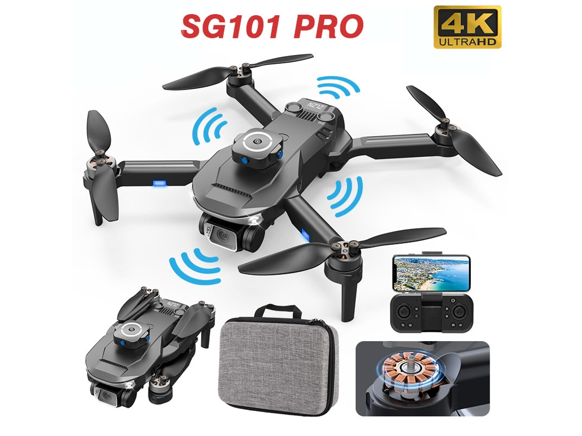Dron de control remoto Bestvite SG101pro (4K, 15 minutos de autonomía, negro)
