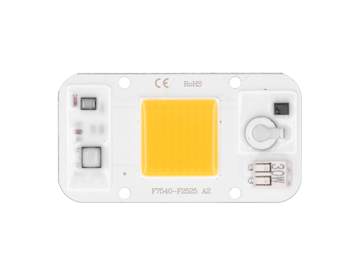 Chip Led Cob De 30 W Y 220 V, Panel De Luz Blanca Cálida, Espectro Completo, Montaje Sin Soldadura.