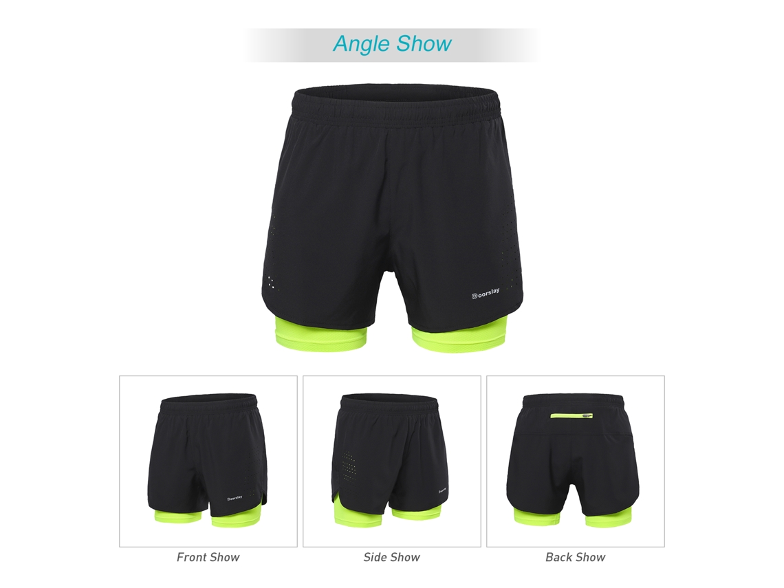 Pantalones Cortos De Running 2 En 1 Para Hombre Con Forro Largo, Transpirable Y De Secado Rápido Para Entrenamiento Activo Y Ciclismo.
