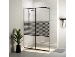 Mampara De Ducha Accesible Vidrio Esg Claro Negro 140x195 Cm