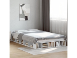 Estructura De Cama Madera De Ingeniería Blanca 120x200 Cm