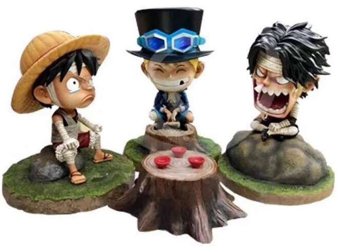 3 Figuras EASTVAPS One Piece Luffy Nautical King GK Saber Ace