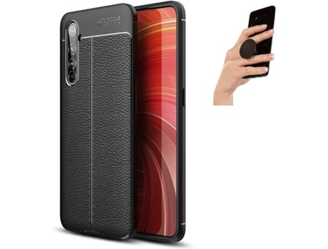 Carcasa y Popsocket Realme X50 PRO Rugged Leather Negro