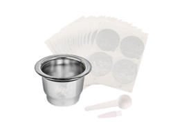 MEOIRUERY Cápsulas Reutilizables para Espresso, Cápsulas de Café Recargables en Acero Inoxidable con Filtros, Compatibles con Máquinas Nespre, con Sellado en Lá
