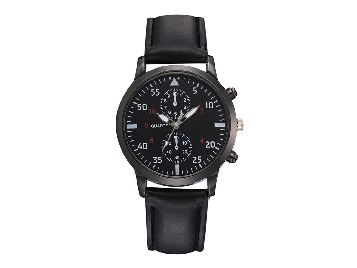 Reloj De Pulsera De Cuarzo Informal Para Hombre Fanteeda De Piel Sintética, Color Negro.