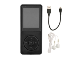Mp3 Player Com Tela Tft Hd 1.8 Polegadas Microfone Integrado Função Fm Música Portátil Preto