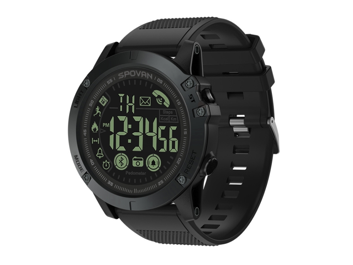 Reloj inteligente Bluetooth luminoso, resistente al agua, para exteriores (negro)