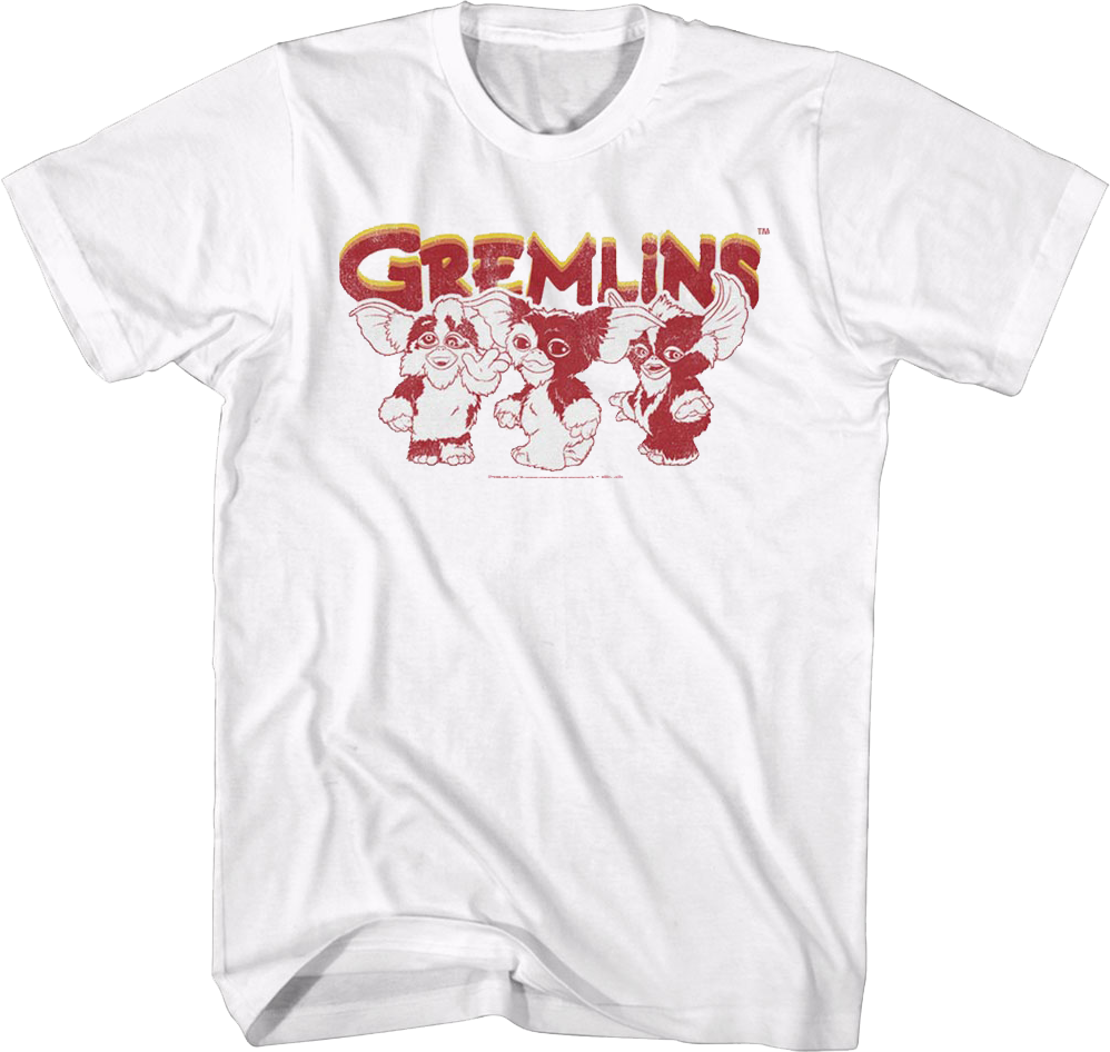 Camiseta Unisexo DEEPSTONE Retro Mogwai Poses Gremlins Blanco (XXL)