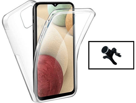 Kit Carcasa 3x1 Galaxy A12 PHONECARE Transparente y Blanco