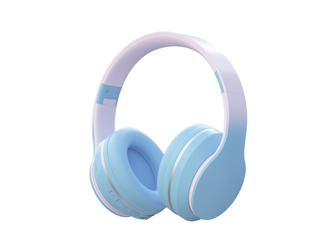 Auriculares Inalámbricos Bluetooth Xk Blue Con Micrófono, Degradado De Color, Control De Volumen Y Aislamiento De Ruido.