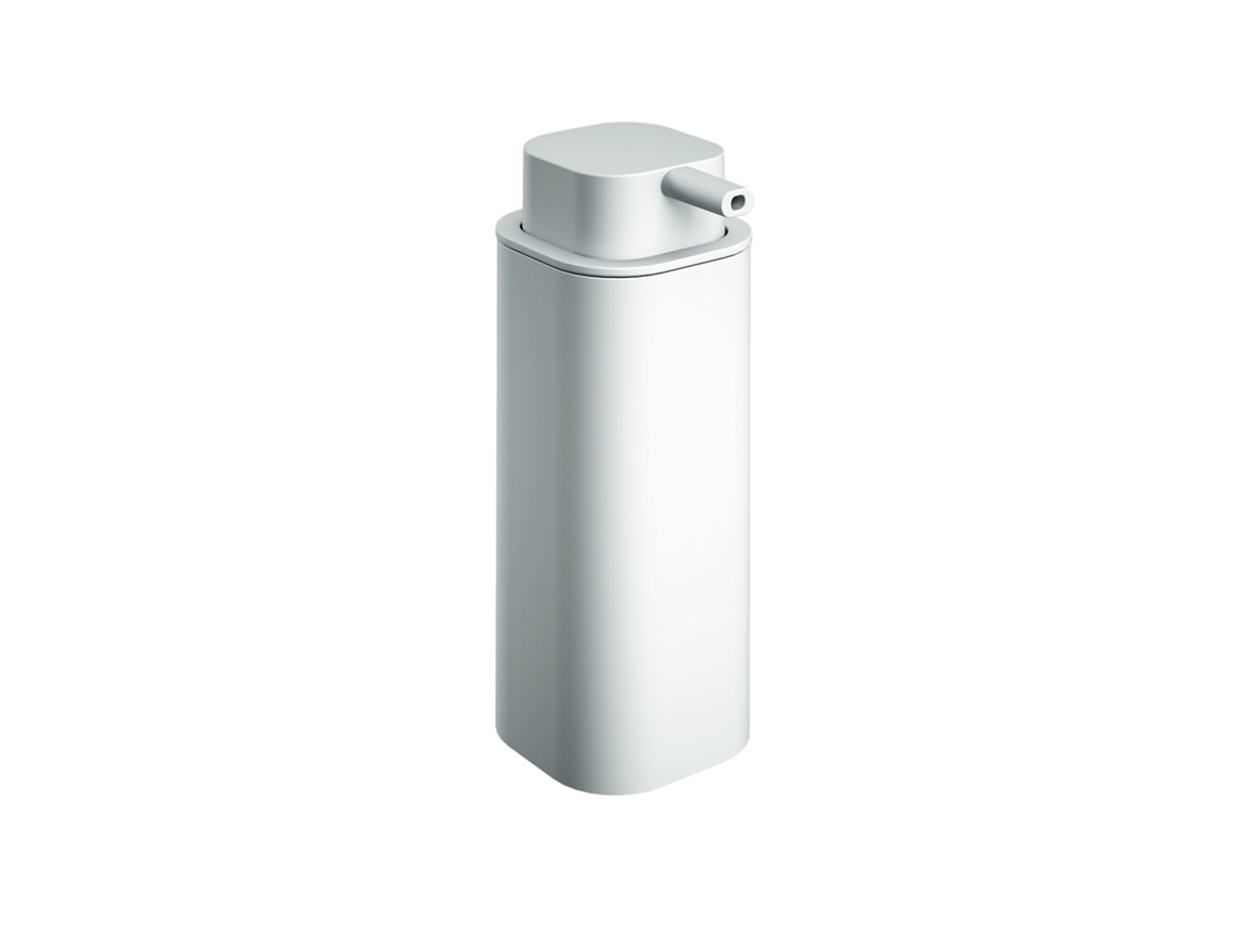 Dispensador de jabón Nea, acero inoxidable, 370 ml, cuadrado, sin fijación. Color blanco mate Cosmic