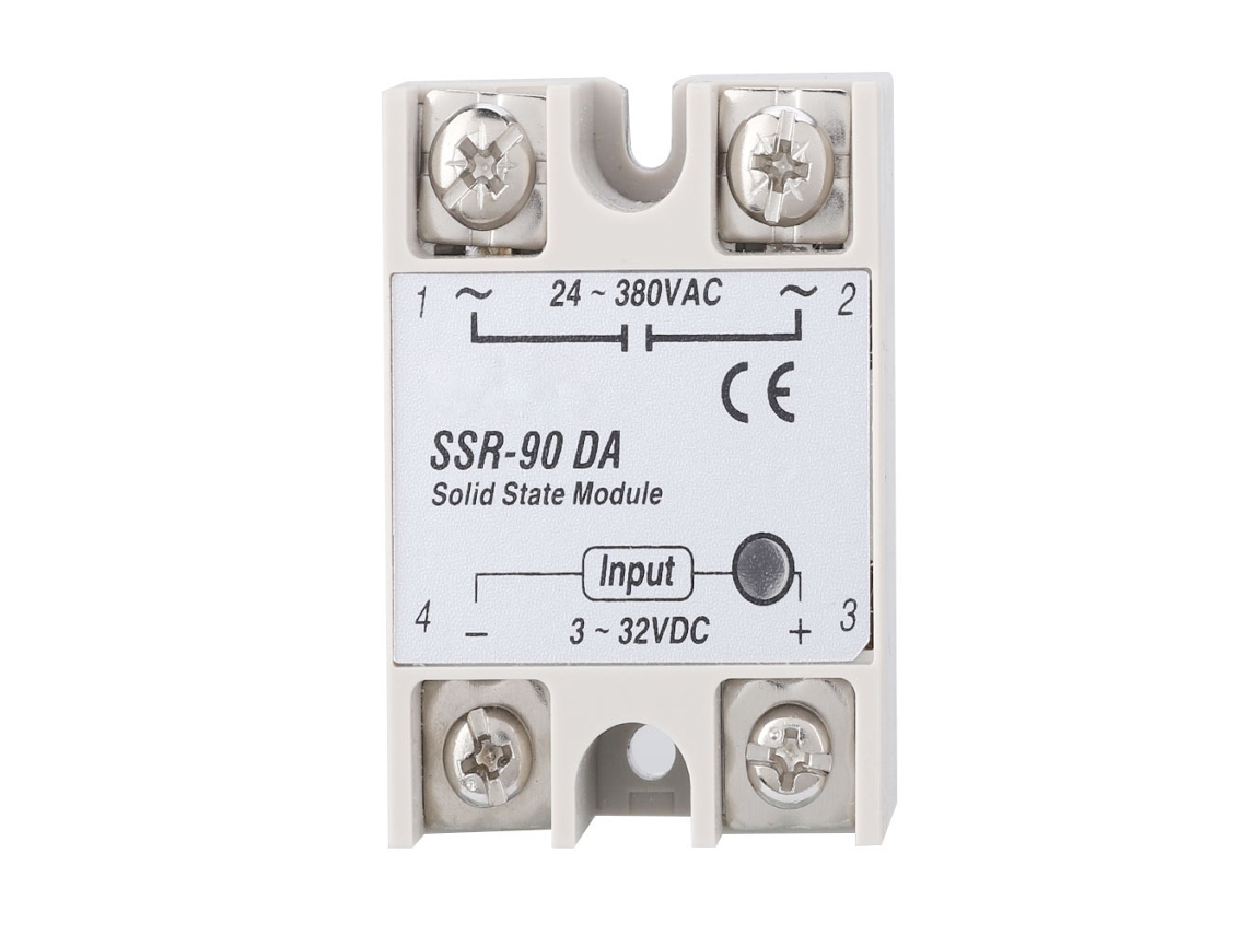 Módulo De Relé De Estado Sólido Ssr-90da, 90 A, Entrada De Cc De 3 A 32 V, Sin Chispas, Alta Fiabilidad.