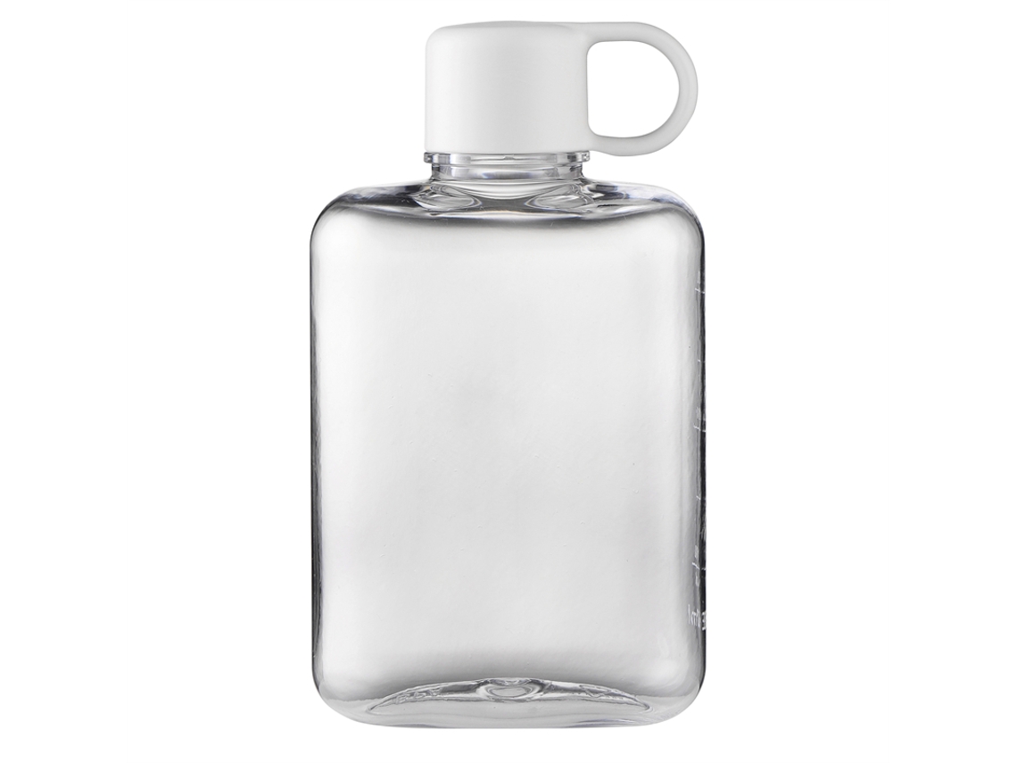 Botella De Agua Deportiva De Plástico Transparente Y Plana (blanca) Sin Bpa