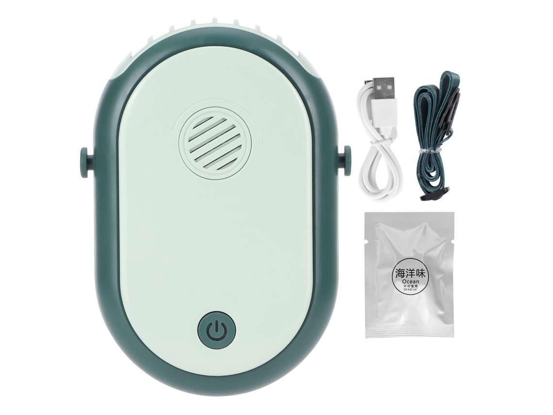 Ventilador Eléctrico De Escritorio Con 3 Velocidades, Ventilador De Cuello Portátil, Aromaterapia, Recargable Por Usb (verde)