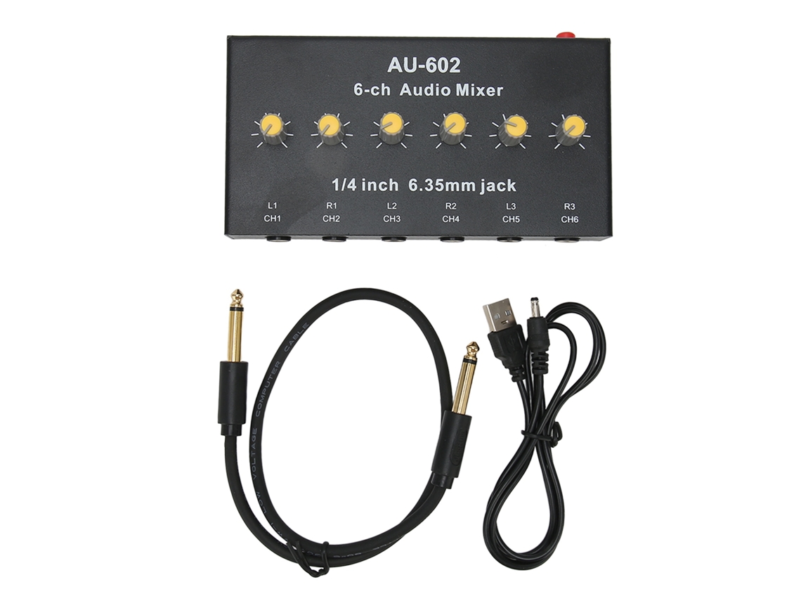 Mini Interfaz De Entrada/salida Mono De 6 Canales/estéreo De 3 Canales Con Bajo Nivel De Ruido Para Micrófono, Guitarra Y Teclado.