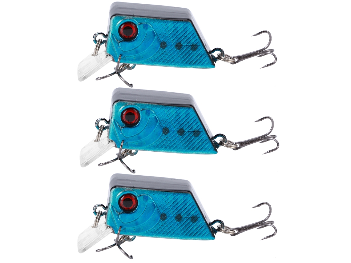 3pcs Señuelo Cuadrado Mini Simulación Realista Artificial Bait Tackle Pesca 3