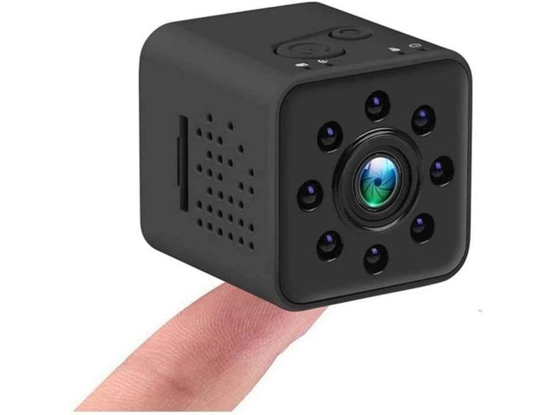 Mini cámara espía oculta inalámbrica con visión nocturna a prueba de agua para exteriores / interiores - Negro YIZHOOD