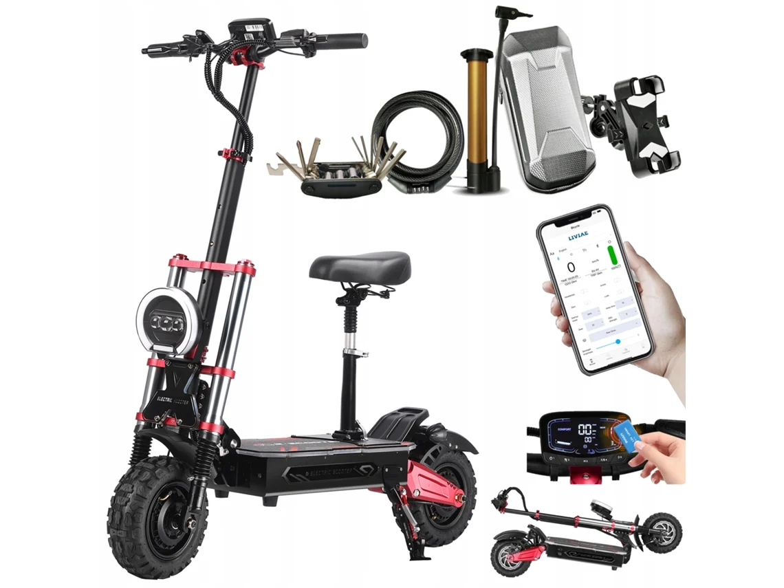 Patinete eléctrico Boyueda S5, motor 2x3000W, batería de 60V 38Ah, velocidad máxima 85km/h, autonomía 120km, frenos de disco hidráulicos dobles