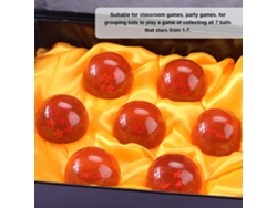 Juego de 7 Dragon Balls Estrella Transparente Naranja con Caja de Regalo