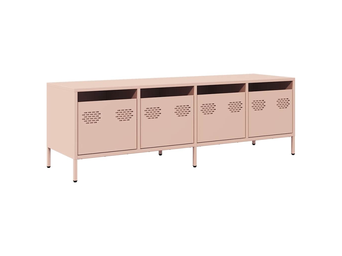 Mueble TV 135x39x43,5 cm Acero Laminado en Frío Rosa MAISON EXCLUSIVE