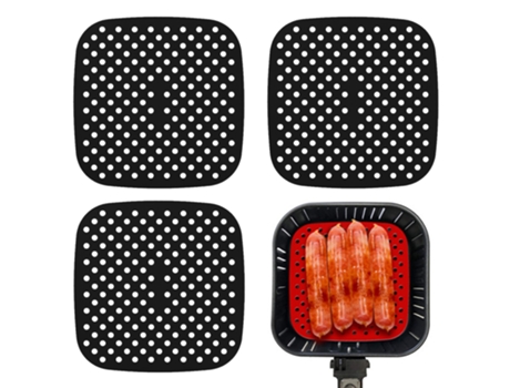 Revestimiento de silicona reutilizable para freidora de aire paquete de 3 accesorios para freidora de aire fácil de limpiar antiadherente 8.5 pulga...