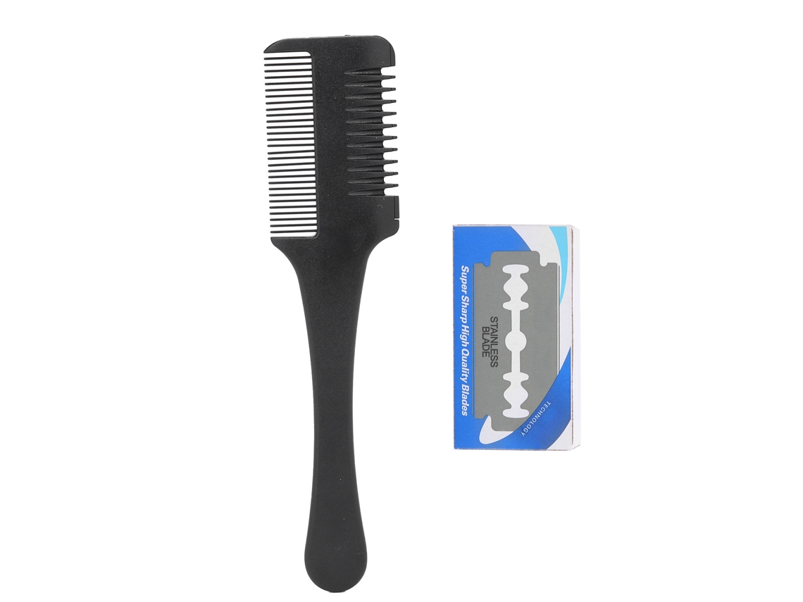 Pente Para Achatamento De Cabelo Com Lâmina Dupla Removível Profissional Diy De Aço Inoxidável