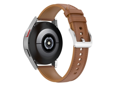 Correa de piel auténtica 22mm para Huawei Watch GT2/Samsung Galaxy Watch Active - marrón claro