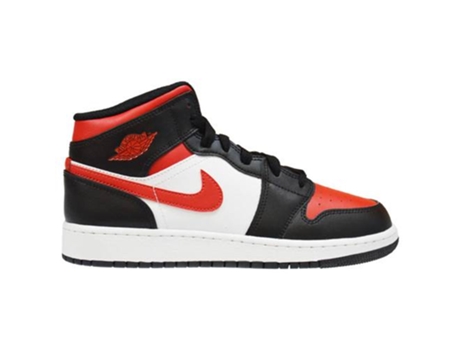 Botines NIKE Air Jordan 1 Mid GS Negro, Rojo (Tam: 38.0 eu)