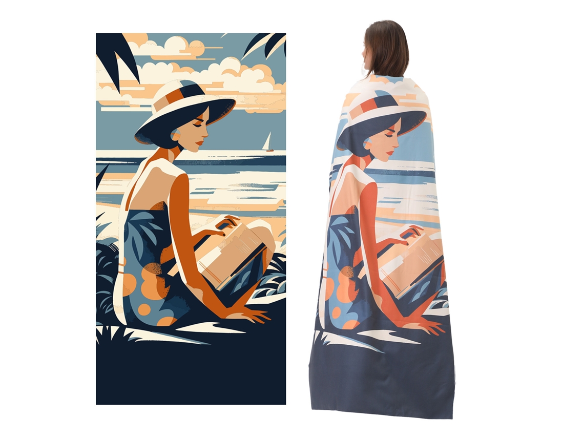 Toalla de playa de microfibra a rayas Yuysan, de alta absorción y secado rápido, 160 x 80 cm, modelo B24, color azul.