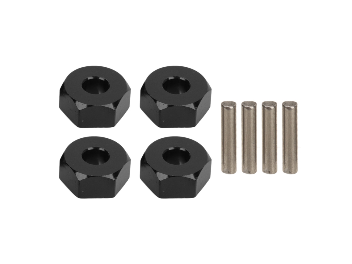 Ymsl 4pcs 12mm Hex Wheel Hub Aluminio Adaptador De Conducción Hexagonal Para Rc Car Mjx 14210 16208 Negro Hxl