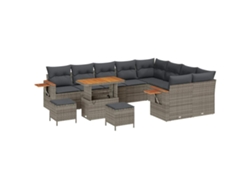 Maison Exclusive - Conjunto De Sofás De Jardín 13 Pcs Gris Ratán Sintético