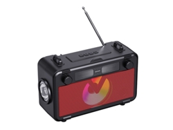 Altavoz inalámbrico Bluetooth 5.3 MDUG, reproductor MP3, radio FM y carga solar (rojo)