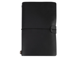 Cuaderno De Viaje De Cuero Pu Clásico Diario Personalizado Bloc Rehiletable (negro)