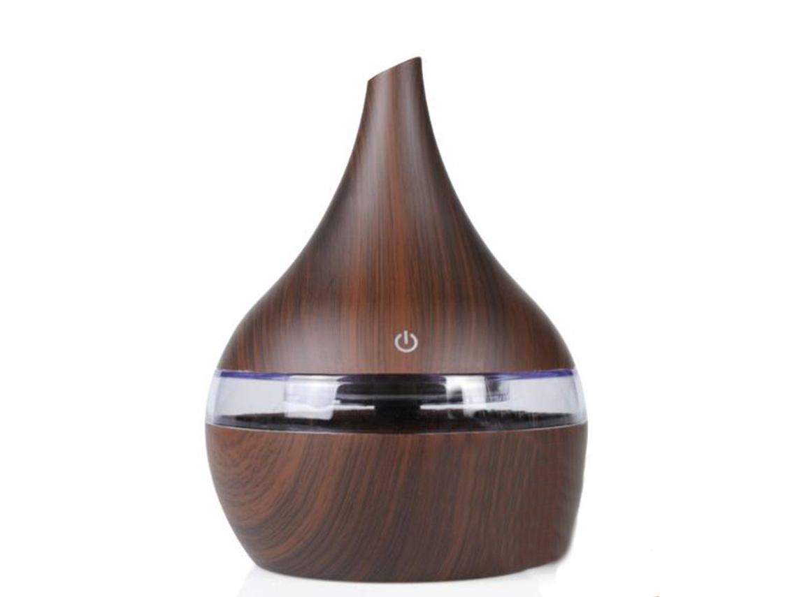 Humidificador Con Diseño De Veta De Madera Para Estudio De Yoga, Difusor De Aromaterapia Con Función De Ionización, Ambientador Con Led Que Cambian De