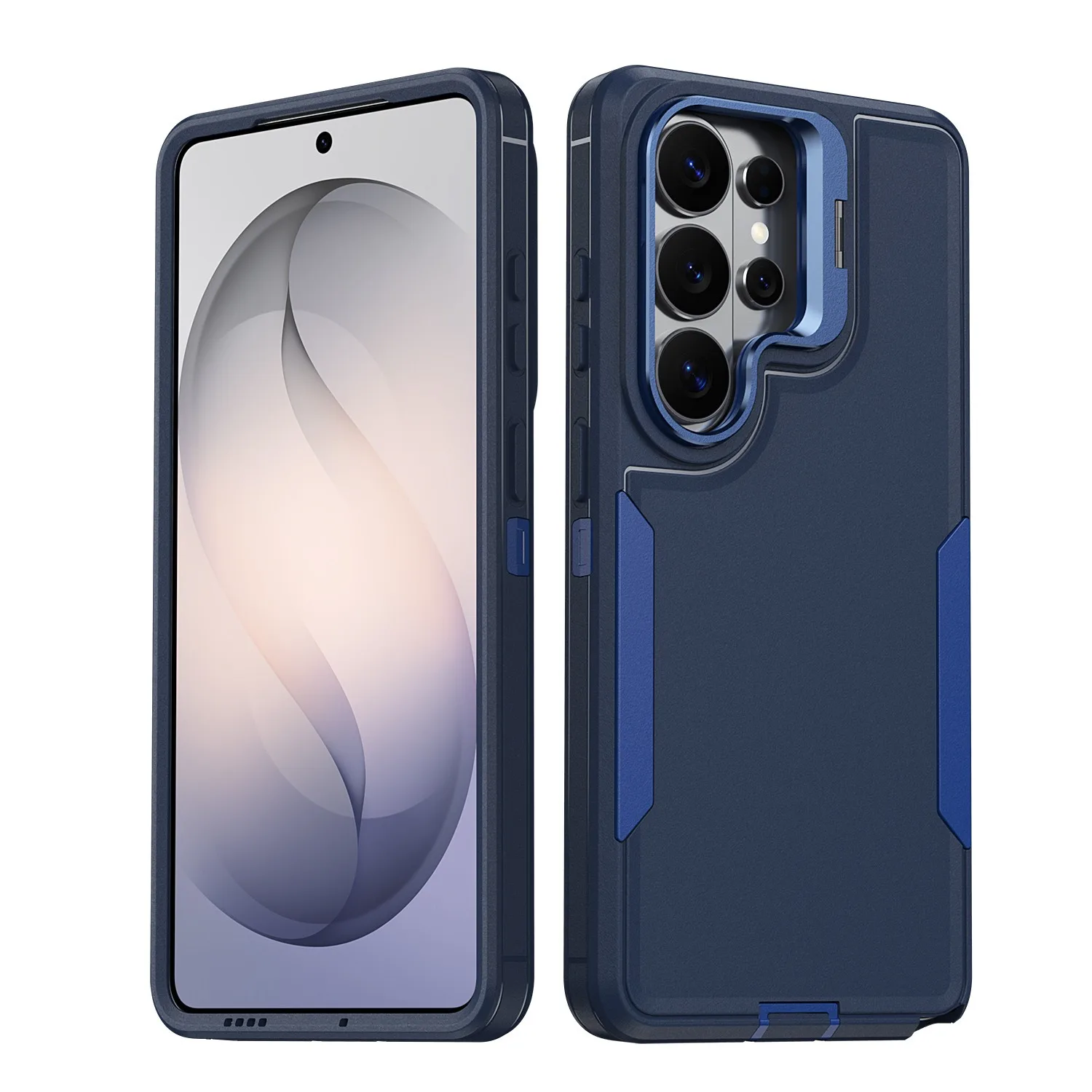 (azul, Galaxy S26 Plus) Funda Protectora Integral De Material Híbrido Resistente Con Soporte De Lente De Aleación.