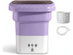 Lavadora automática mini plegable Sfushos de 6 l (morado taro, luz azul de alto par, estándar europeo)