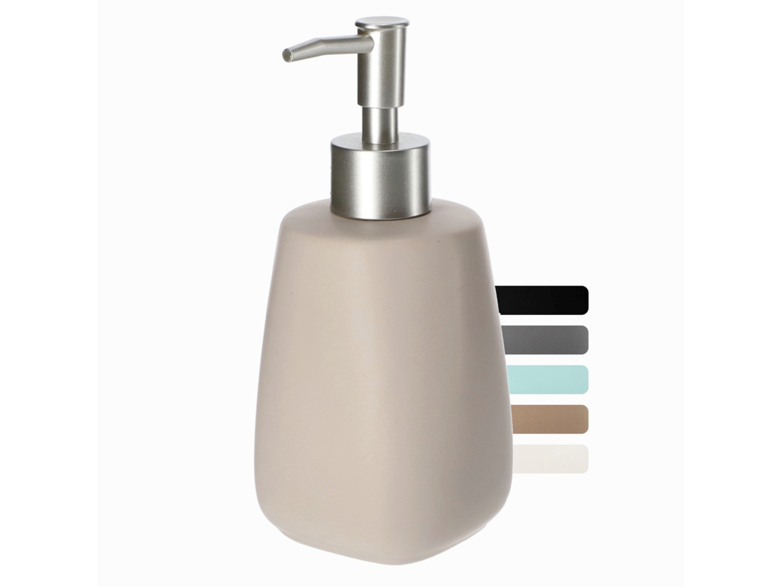 Dispensador Jabón Líquido Para Jabón 400ml Kadax Envase Cerámica Beige