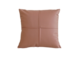 Funda De Almohada De Cuero Sintético De Color Puro: Moderna Y Sencilla Con Costuras.