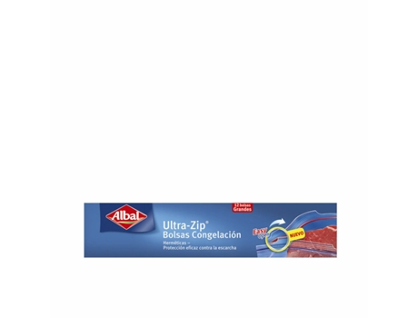 Set de Bolsas Reutilizables Herméticas Albal Ultra-Zip Grande Congelador 12 Unidades