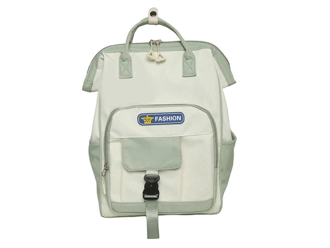 Mochila escolar moderna e informal, práctica y única para viajar, ideal para estudiantes, libros y actividades al aire libre. Verde.