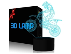 Luz nocturna de motocross 3D, 7 colores, USB