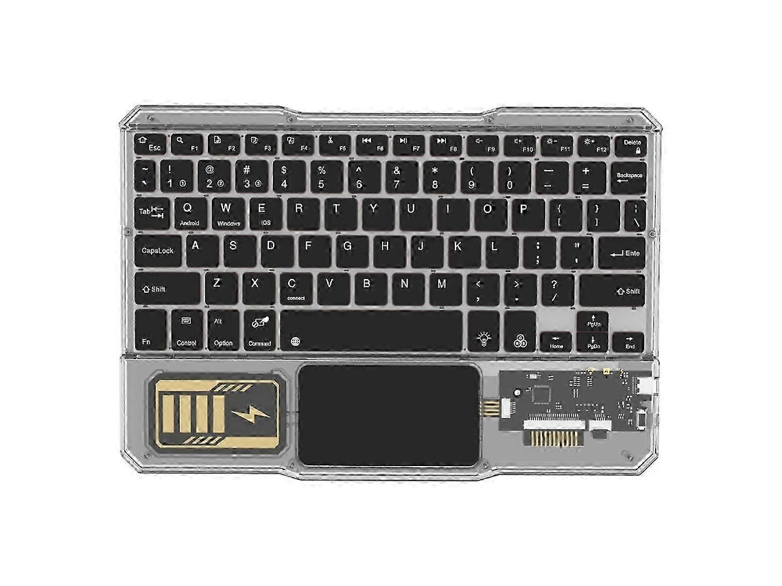 Teclado inalámbrico luminoso con panel táctil recargable y Bluetooth para teléfono, PC, tableta y juegos, negro Everley891