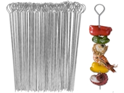 Pinchos De Barbacoa De Acero Inoxidable 20cm Reutilizables Para Carne Verduras 50pcs