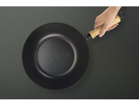 Wok con recubrimiento no de estafa - acero al carbono - compatible con todas las placas de cocción 26 cm Negro TRENDYFLAIR