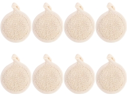 Conjunto De 8 Discos Esfoliantes Faciais Suaves De 8x8 Cm Em Fibra Natural.