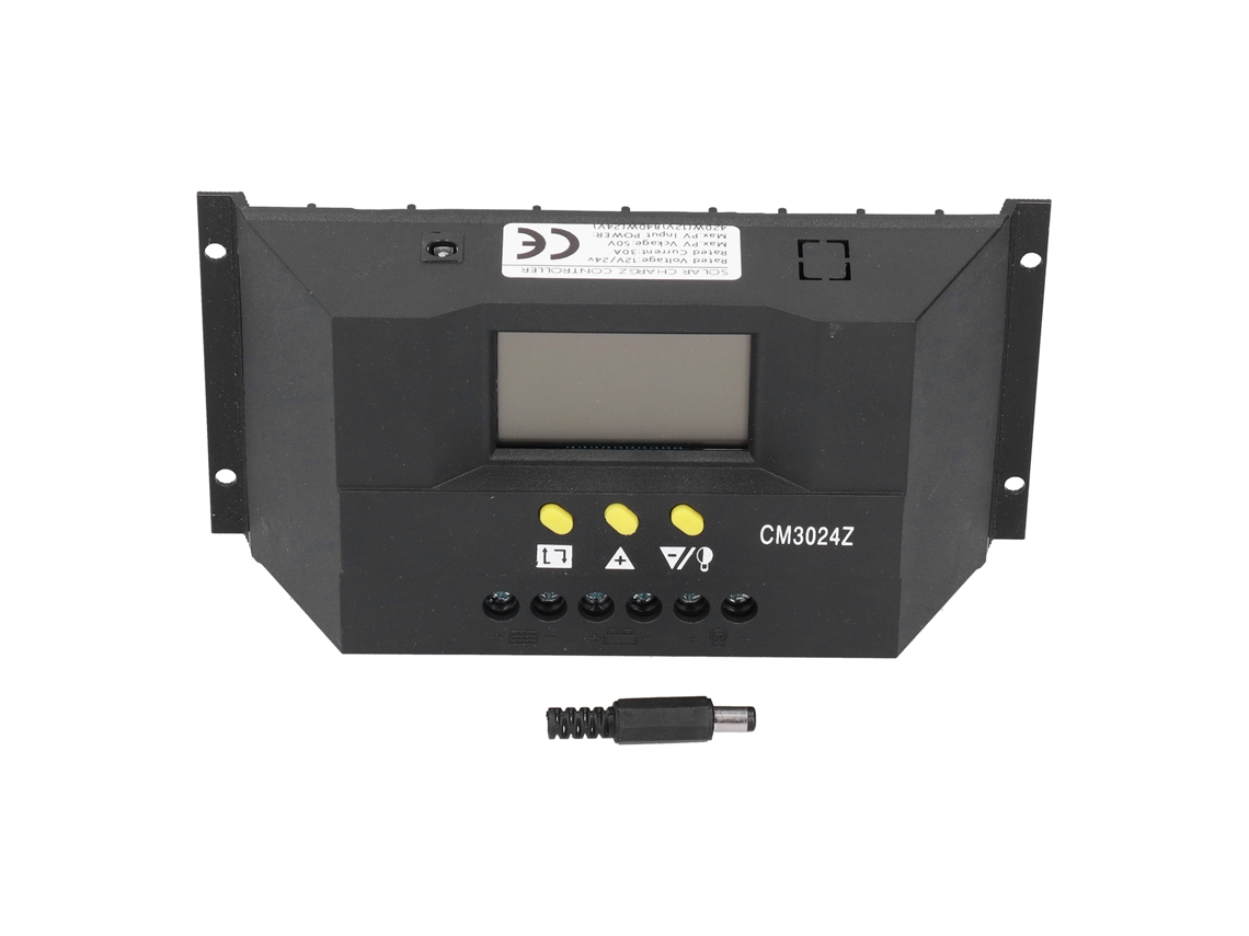 Controlador Pwm Solar Inteligente De 12v/24v 30a Con Pantalla Lcd Y Protección De Batería.