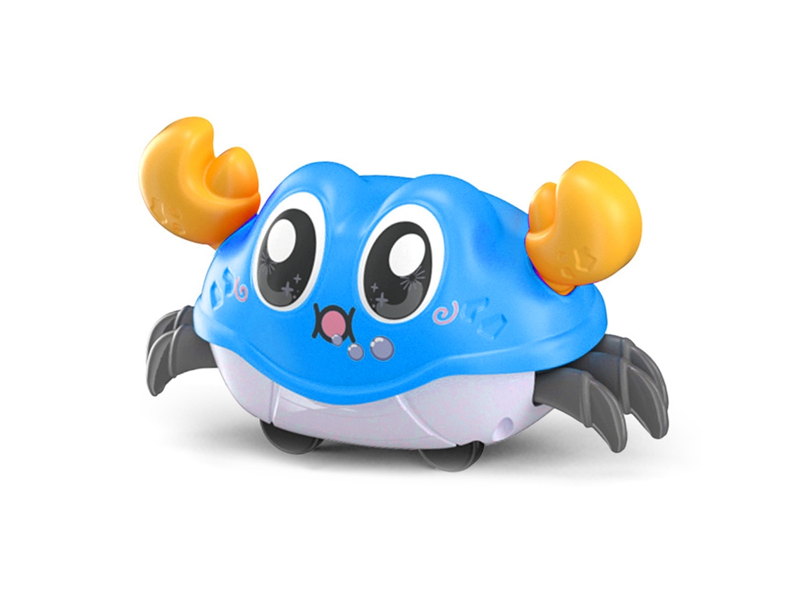 Juguete interactivo de cangrejo gateador para niños, 2026, lindo dibujo animado, azul.