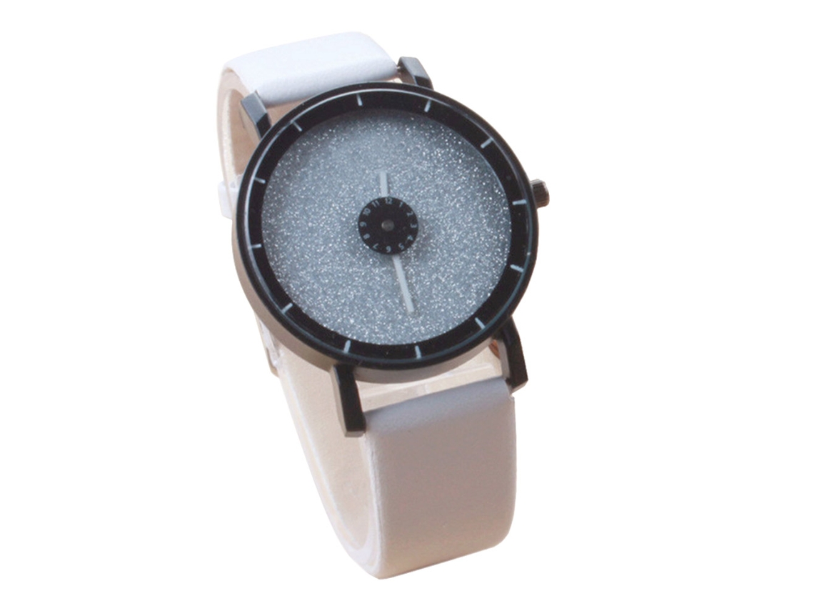 Reloj De Cuarzo Para Mujer Con Correa De Piel Sintética, Estilo Moderno Blanco.
